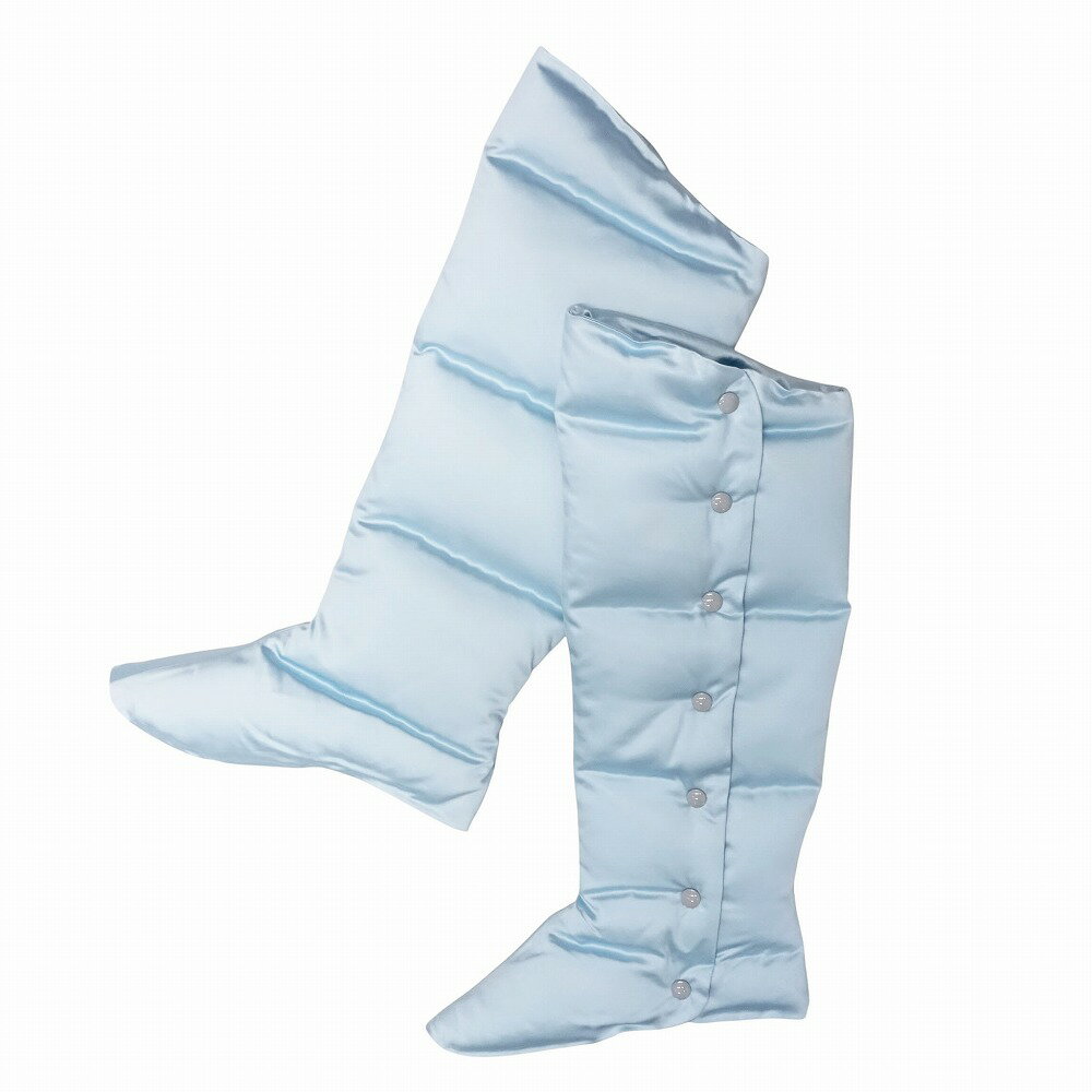 未使用品 21sa フミカウチダ FUMIKA UCHIDA PADDING LEG COVERS SAX ダウン レッグウォーマー カバー ブルー レディース...