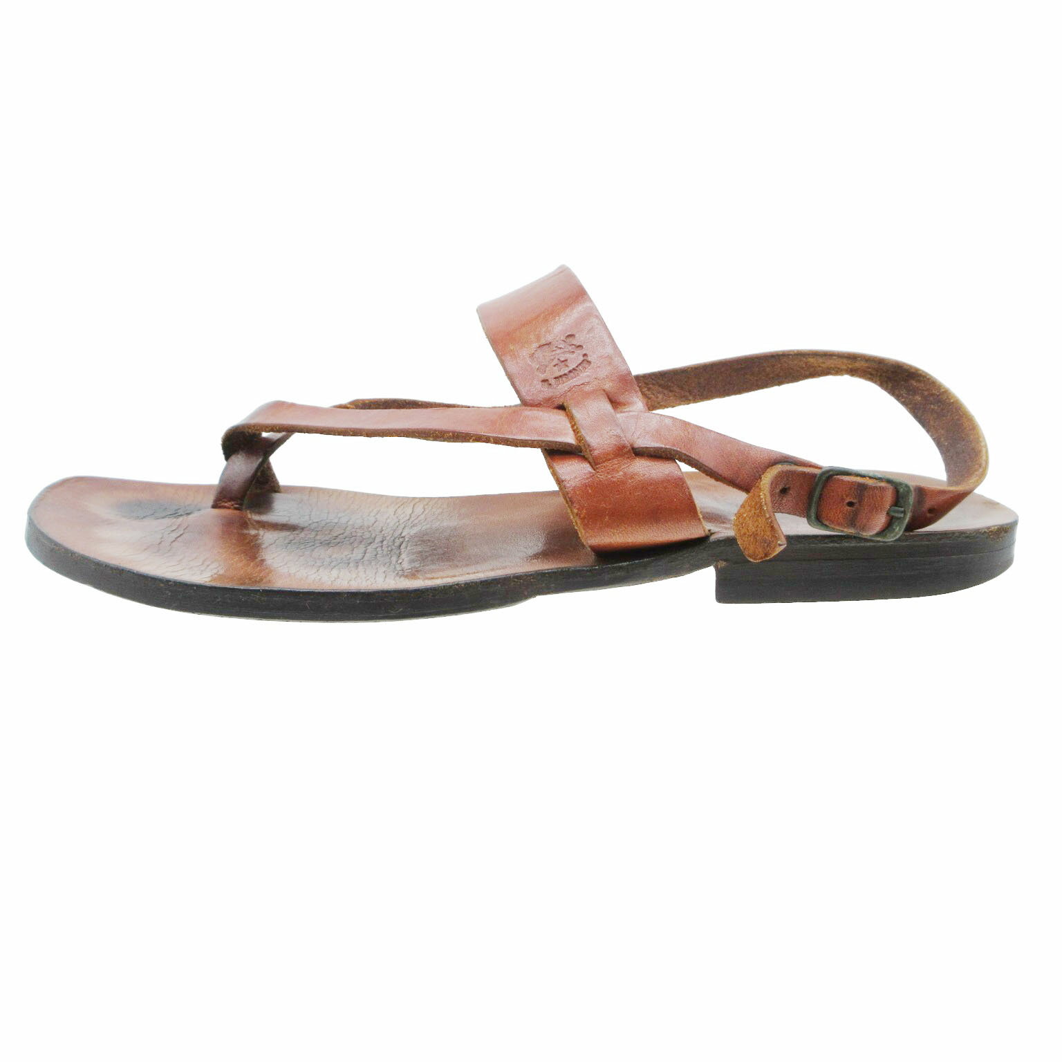 IL BISONTE イルビゾンテ レザー サンダル クロスストラップ サイズ35 22.5cm ブラウン 茶色 レディース 【中古】