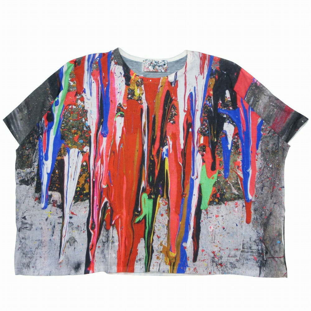 CILANDSIA チランドシア 12A-03-01 12AW シルクスクリーンプリント Tシャツ ワイド 半袖 トップス マルチカラー F メンズ 【中古】