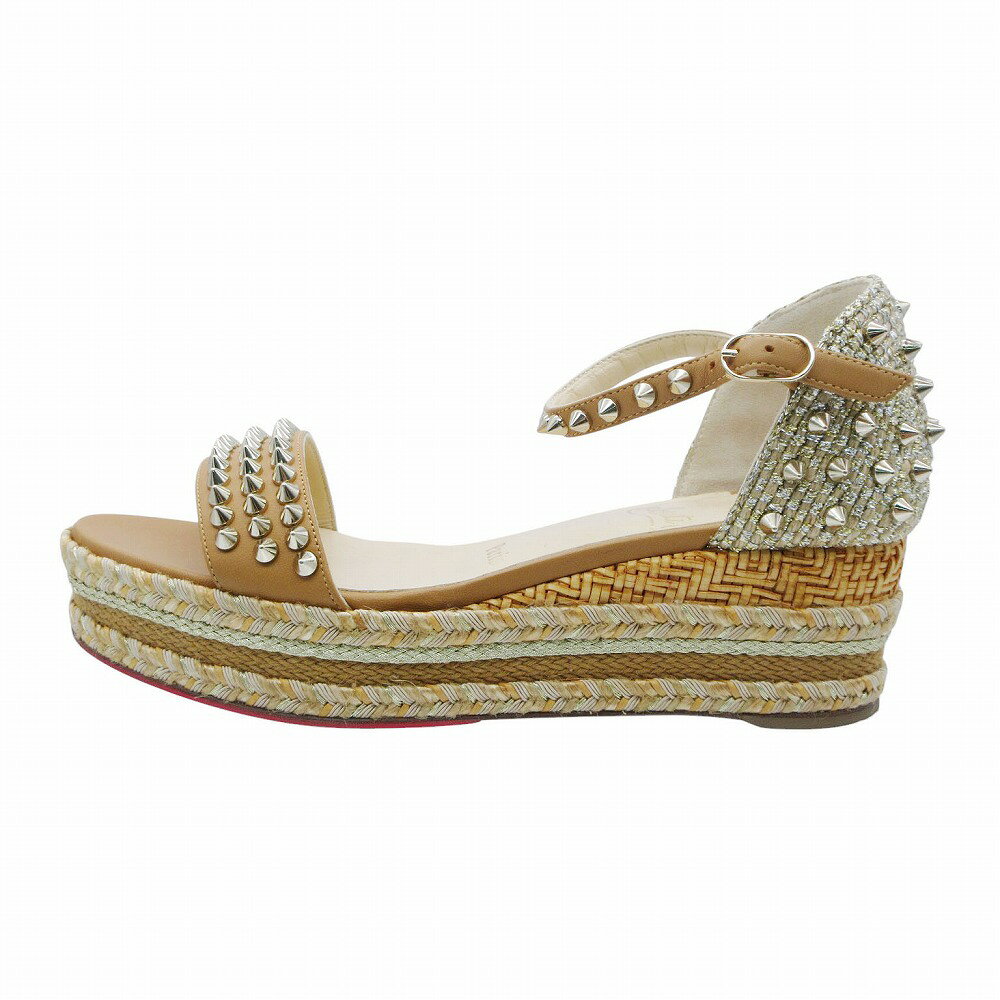 Christian Louboutin クリスチャンルブタン Pyraclou スタッズ ウェッジソール エスパドリーユ サンダ..