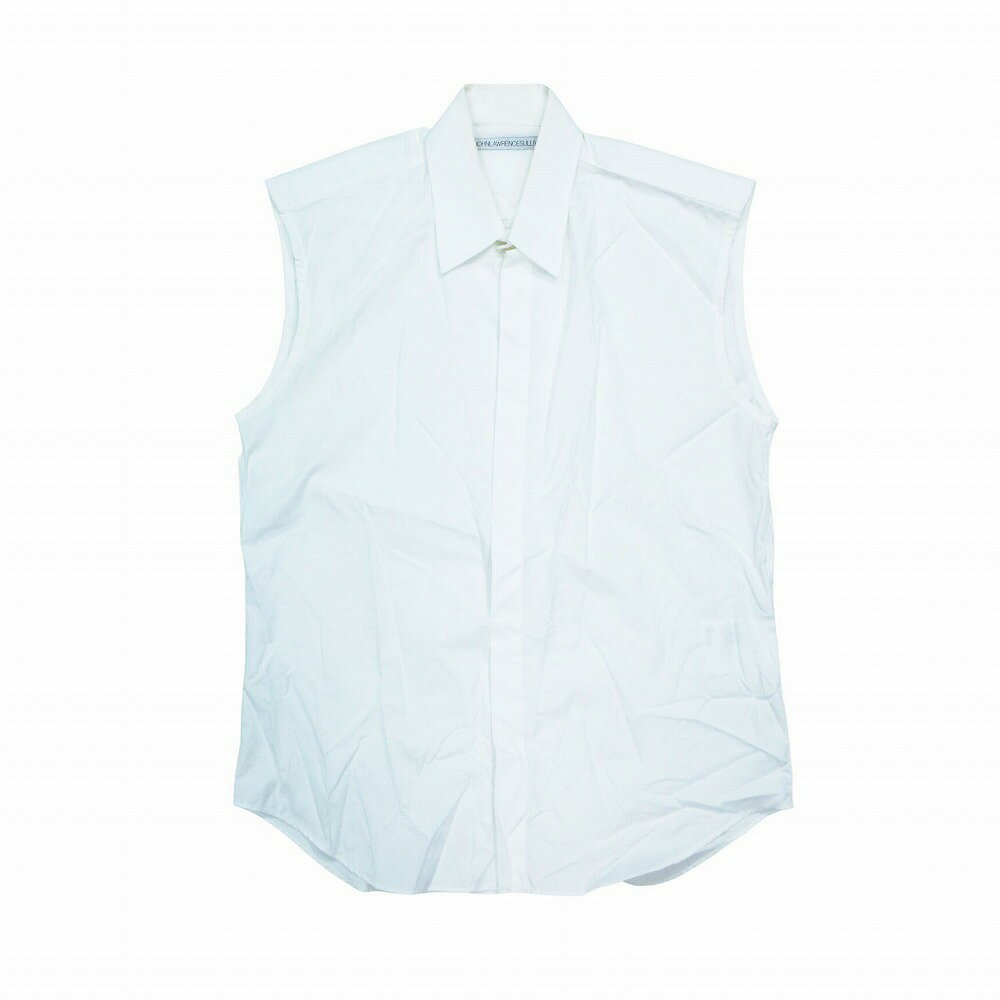 22SS JOHNLAWRENCESULLIVAN ジョンローレンスサリバン BROADCLOTH SLEEVELESS SHIRT ノースリーブ シャツ 48 ホワイトメンズ 【中古】