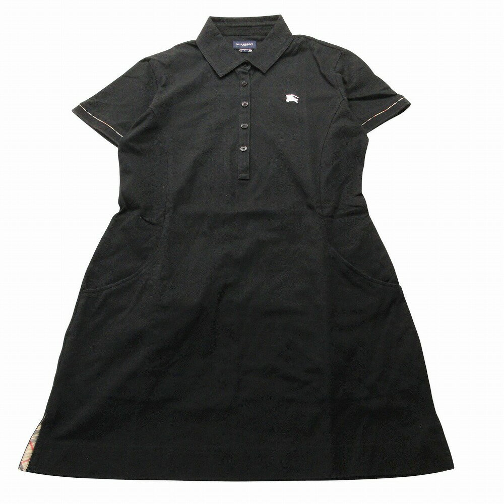 BURBERRY GOLF バーバリーゴルフ ポロシャツ ワンピース ノバチェックパイピング ホースロゴ刺しゅう 半袖 ひざ丈 L 【中古】