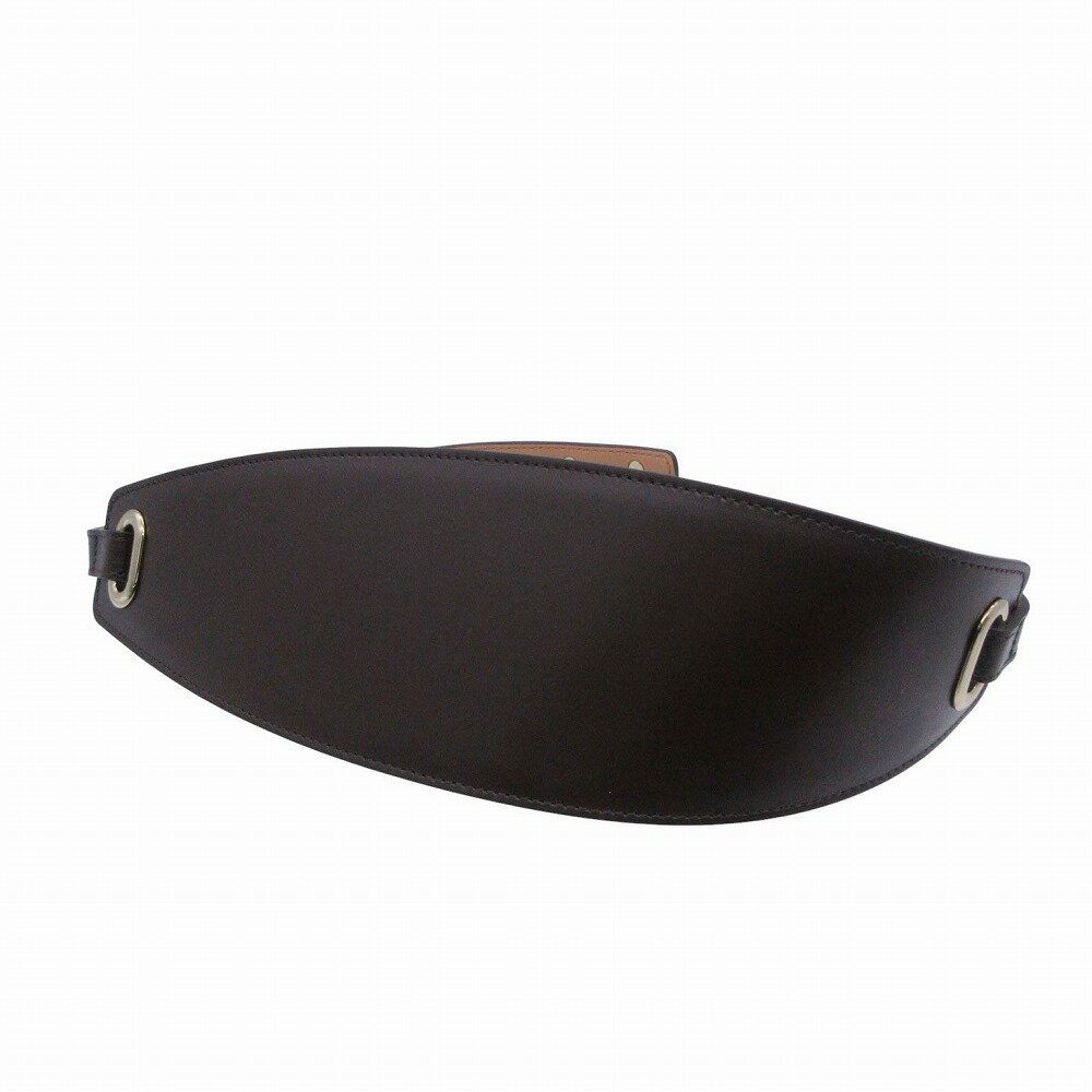 MaxMara STUDIO マックスマーラ ステュディオ レザー サッシュベルト 幅広 イタリア製 サイズS ダークブラウン レディース 【中古】
