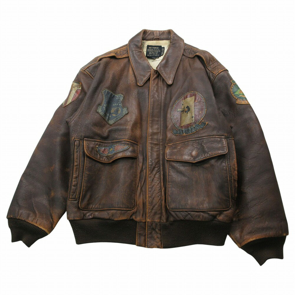 70S 80S　イタリア製　レザージャケット　裏地アメリカ地図柄 VINTAGE - No.871 VINTAGE 古着 レザージャケット 裏地総柄 ペイズリー