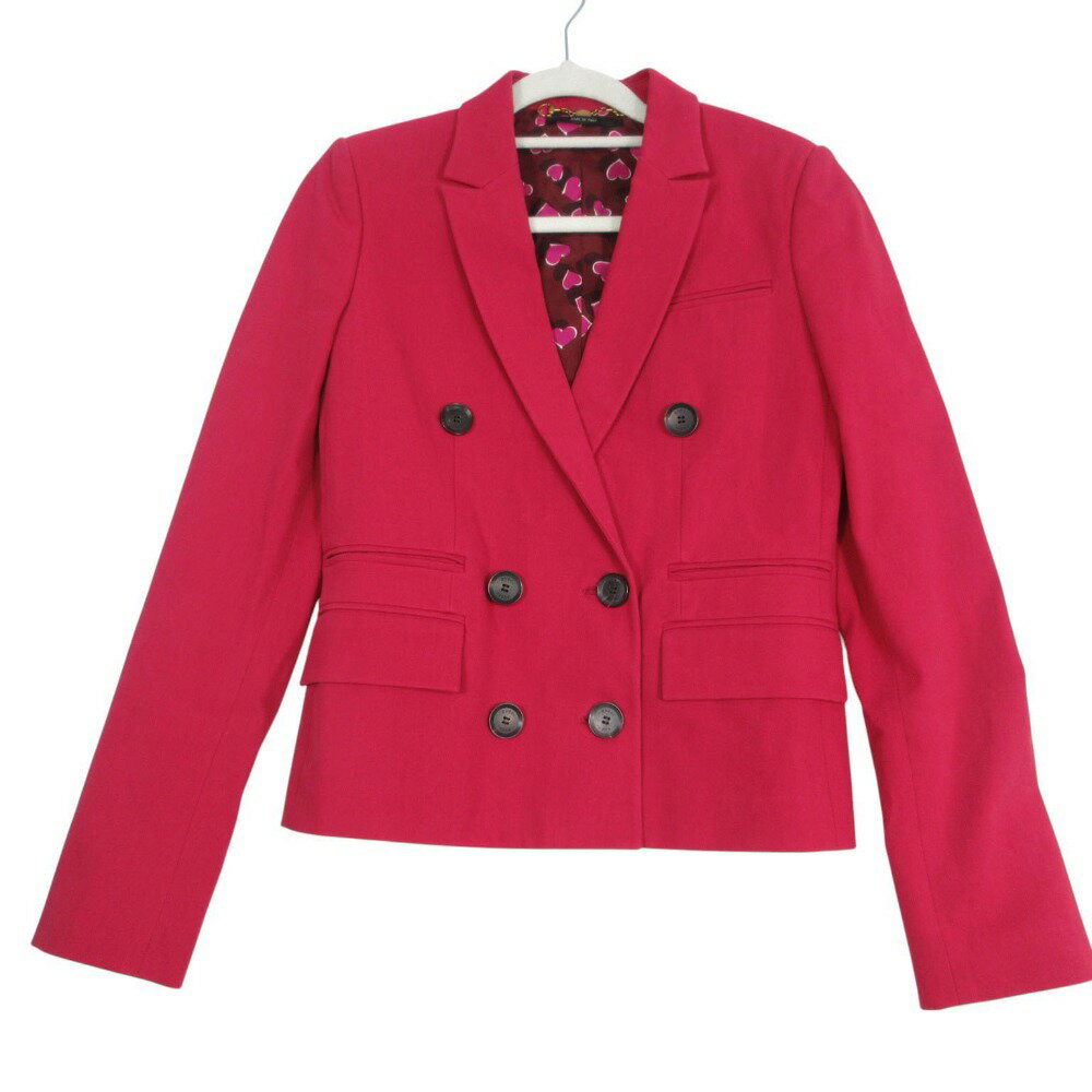 GUCCI グッチ 2013 335922 ZCC04 ダブルブレスト クロップド テーラードジャケット ハート裏地 ピンク 36 S レディース 【中古】