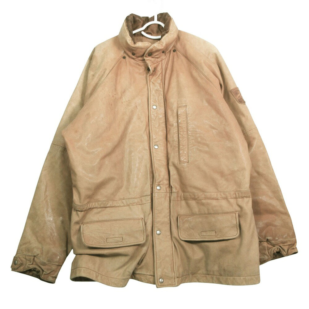 POLO RALPH LAUREN ポロラルフローレン レザー ダウンジャケット ブルゾン アウター ジップアップ ブラウン メンズ 【中古】