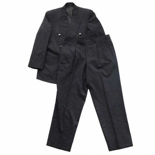ヴィンテージ ランバン LANVIN ダブルブレスト スーツ セットアップ シェルボタン R50-46 91 ブラック ur104 【中古】 ヴィンテージ ランバン LANVIN ダブルブレスト スーツ セットアップ シェルボタン R50-46 91 ブラック ur104 【中古】