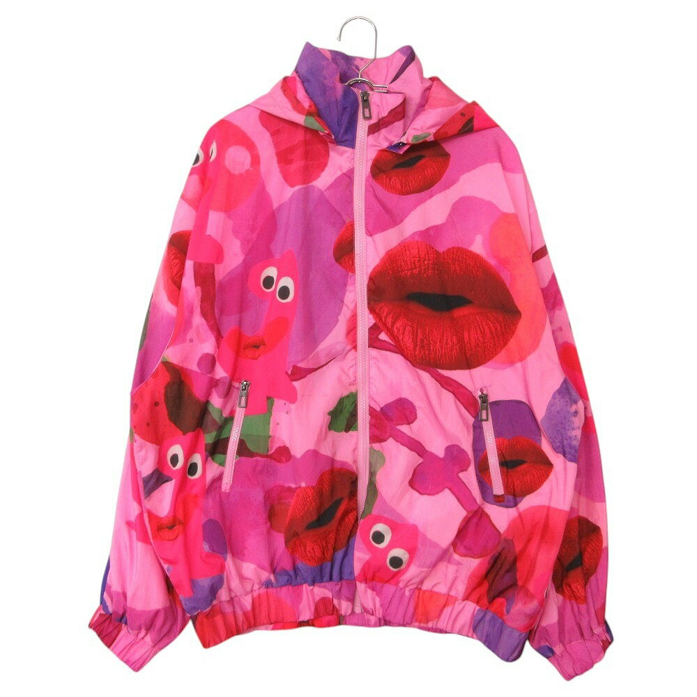 Untitled Sport - Desigual デジグアル ブルゾン 総柄 プリント ジップアップ ジャケット アウター ウインドブレーカー ピンク M レディース 【中古】