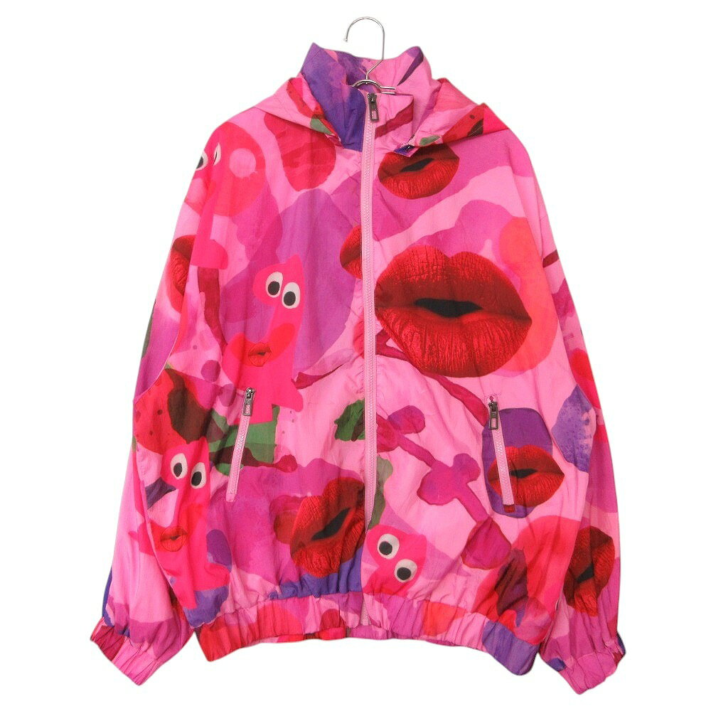 Rakuten - Desigual デジグアル ブルゾン 総柄 プリント ジップアップ ジャケット アウター ウインドブレーカー ピンク M レディース 【中古】
