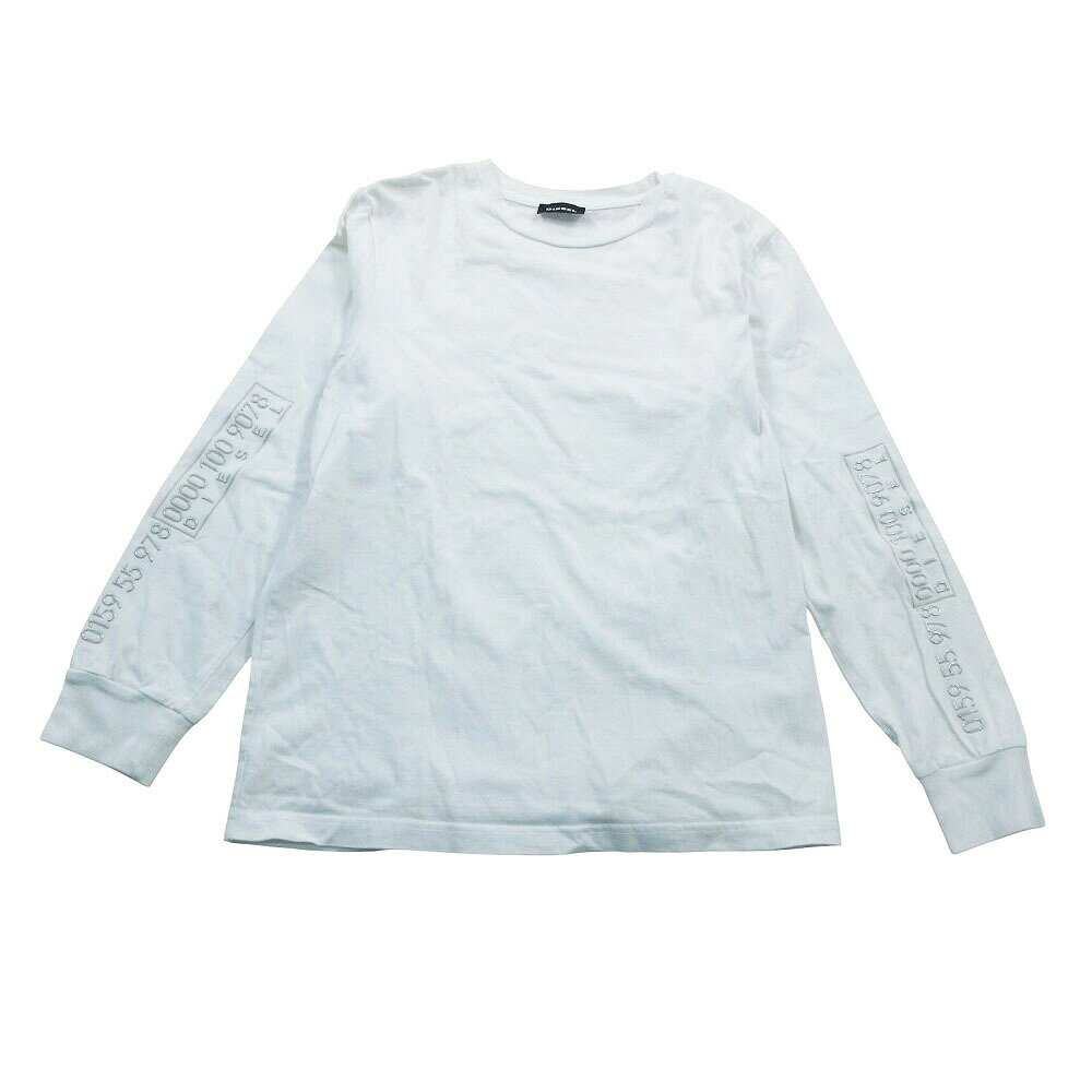 T-Shirts - DIESEL ディーゼル ロゴプリント ロングスリーブ Tシャツ ホワイト サイズ12 150cm ジュニア 【中古】