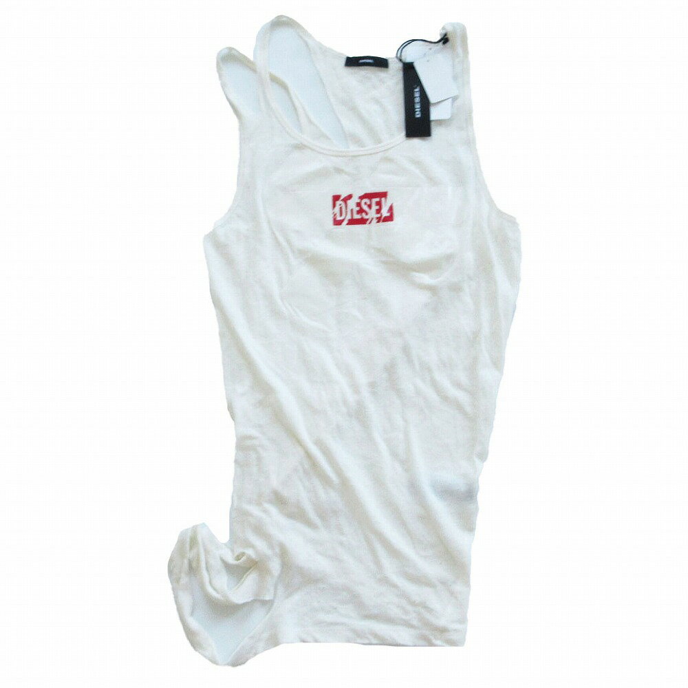 Rakuten - 未使用品 DIESEL ディーゼル ダメージ加工 タンクトップ ロゴプリント ホワイト T-CRAIG-B MAGLIETTA 00S7YM 0AAPN サイズM 【中古】