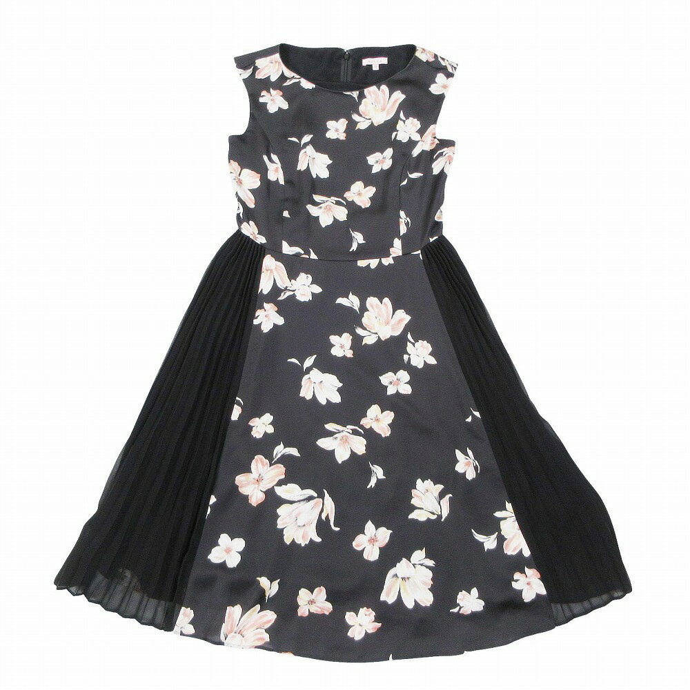 Rakuten - TOCCA トッカ サイドプリーツ 洗える LILY ドレス OPTOYA0110 ワンピース ノースリーブ ひざ丈 ブラック 0 S レディース 【中古】