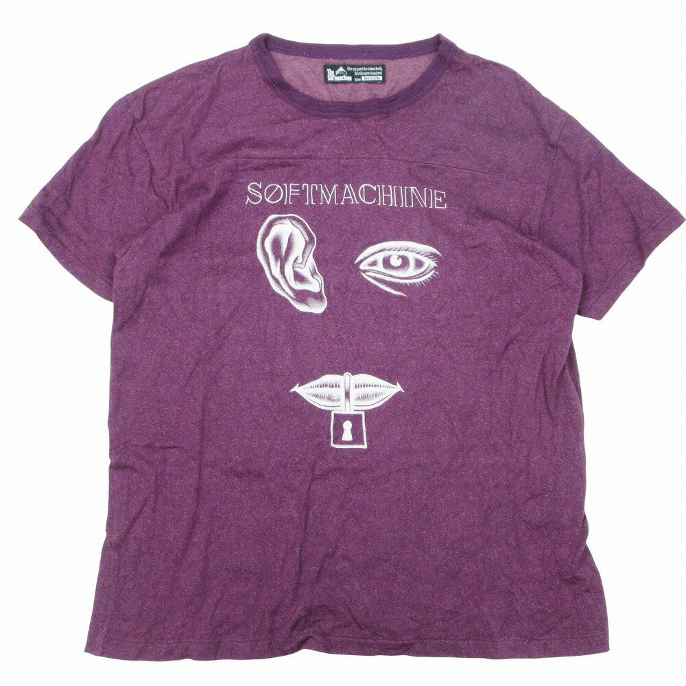 Rakuten - SOFTMACHINE ソフトマシーン レーヨン コットン Tシャツ 半袖 トップス 紫 パープル サイズM メンズ 【中古】