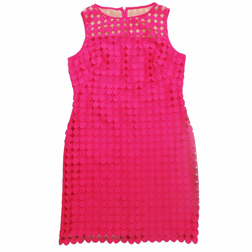 Rakuten - LAUREN RALPH LAUREN ローレンラルフローレン レース メッシュ 総柄 ドレス ワンピース ひざ丈 サイズ14 L レディース 【中古】