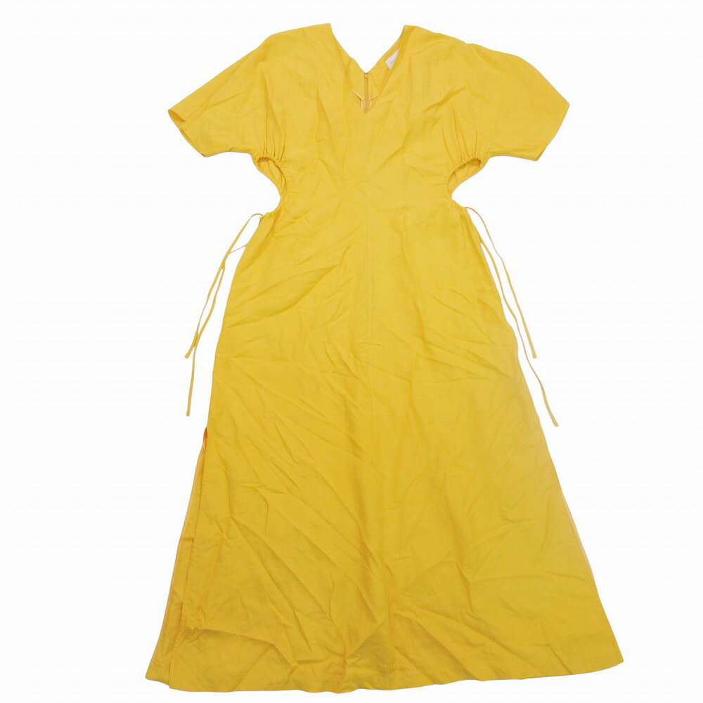 SAYAKADAVIS サヤカデイヴィス DDR25-SLN SIDE GATHERED DRESS シルクリネンワンピース 半袖 ロング 0 XS レディース 【中古】