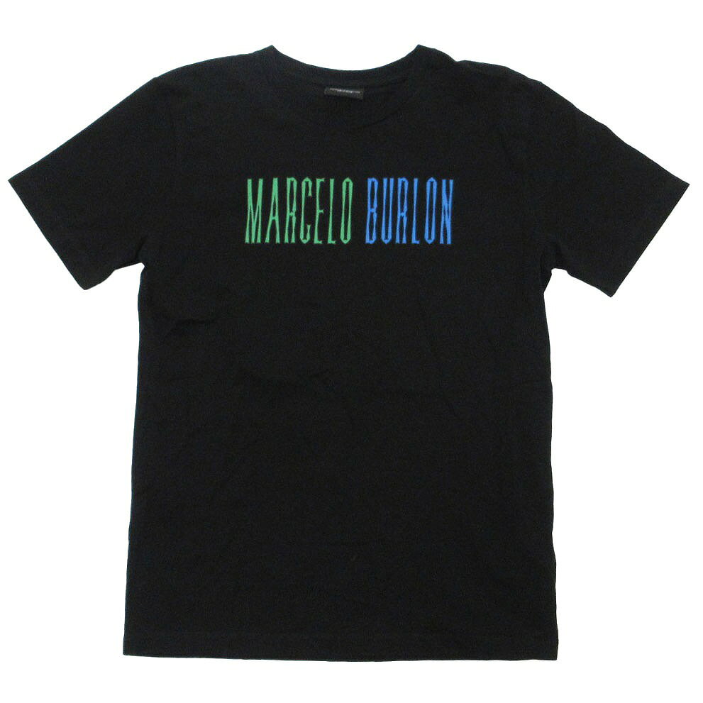 Rakuten - MARCELO BURLON マルセロバーロン ロゴプリント Tシャツ 半袖 ブラック サイズ10 140cm ジュニア 【中古】