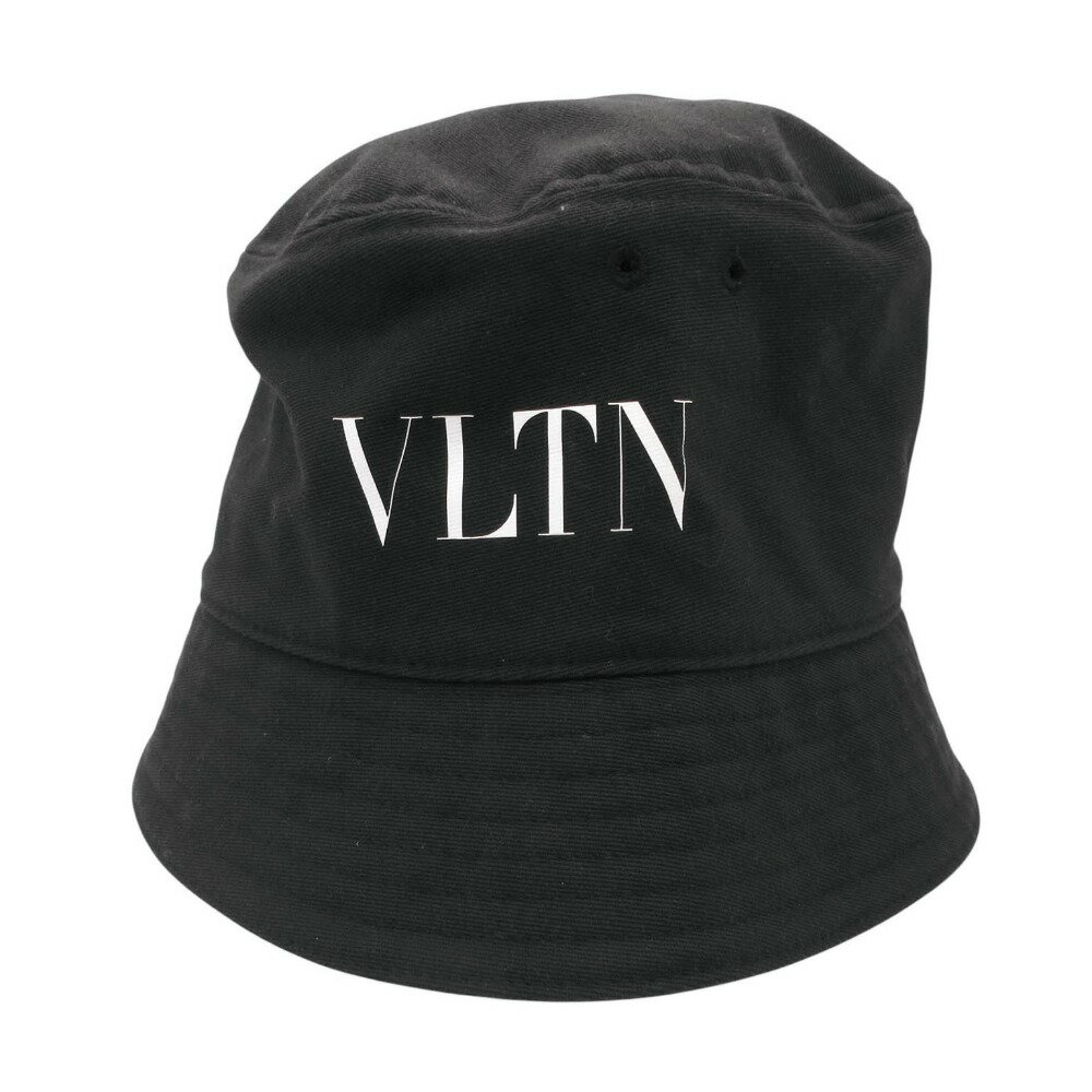 乐天商城 - Valentino Garavani ヴァレンティノ・ガラヴァーニ ハット VLTNプリント バケット 帽子 サイズ59 ブラック 59 メンズ レディース 【中古】