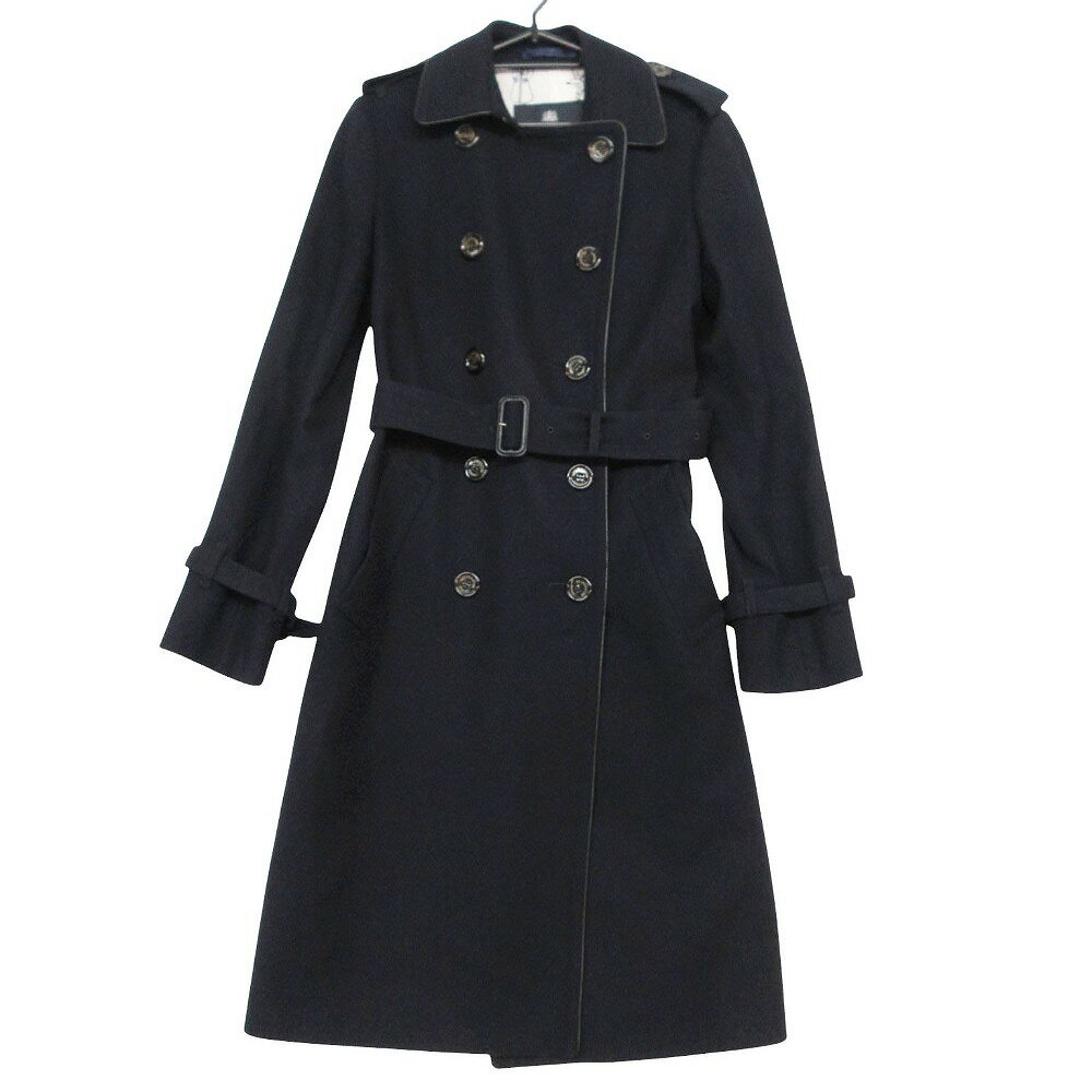 乐天商城 - Aquascutum アクアスキュータム トレンチコート ミニタリーコート アウター ジャケット ネイビー 6-8 メンズ 【中古】