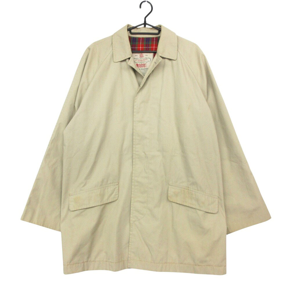希少✨バラクータ 英国製 ステンカラーコート 裏地チェック 比翼 トレンチ BARACUTA（バラクータ） BARACUTA G12 ステンカラーコート ｜ メンズ