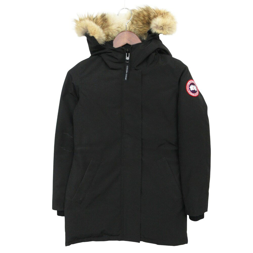Rakuten - CANADA GOOSE カナダグース ダウンジャケット ヴィクトリアパーカー アウター コヨーテファー ブラック XS レディース 【中古】