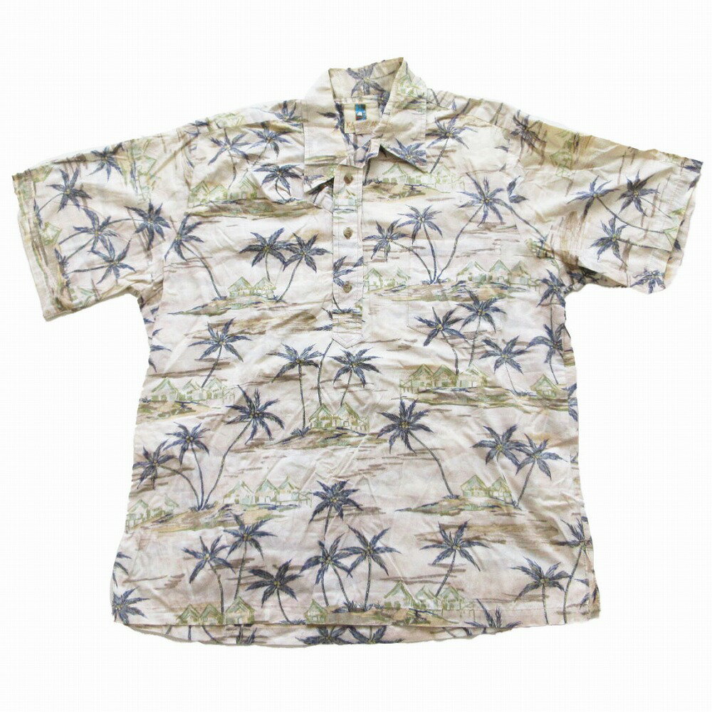 樂天商城 - vintage 90s KAHALA カラハ 半袖シャツ プルオーバー アロハ ハワイアン カットソー トップス ベージュ L メンズ 【中古】