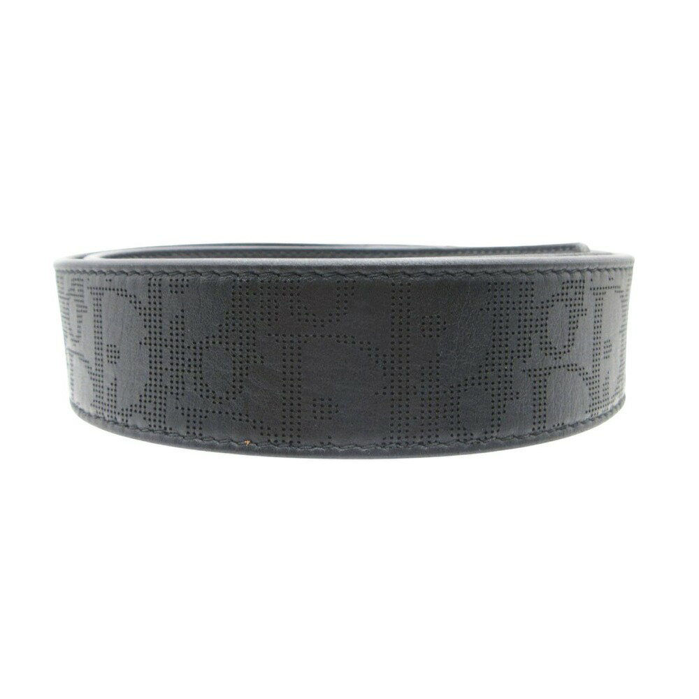 DIOR HOMME ディオール・オム ベルト CD ICON オブリーク ロゴ総柄 ベルト レザー リバーシブル バックルなし ブラック 90/36 メンズ 【中古】