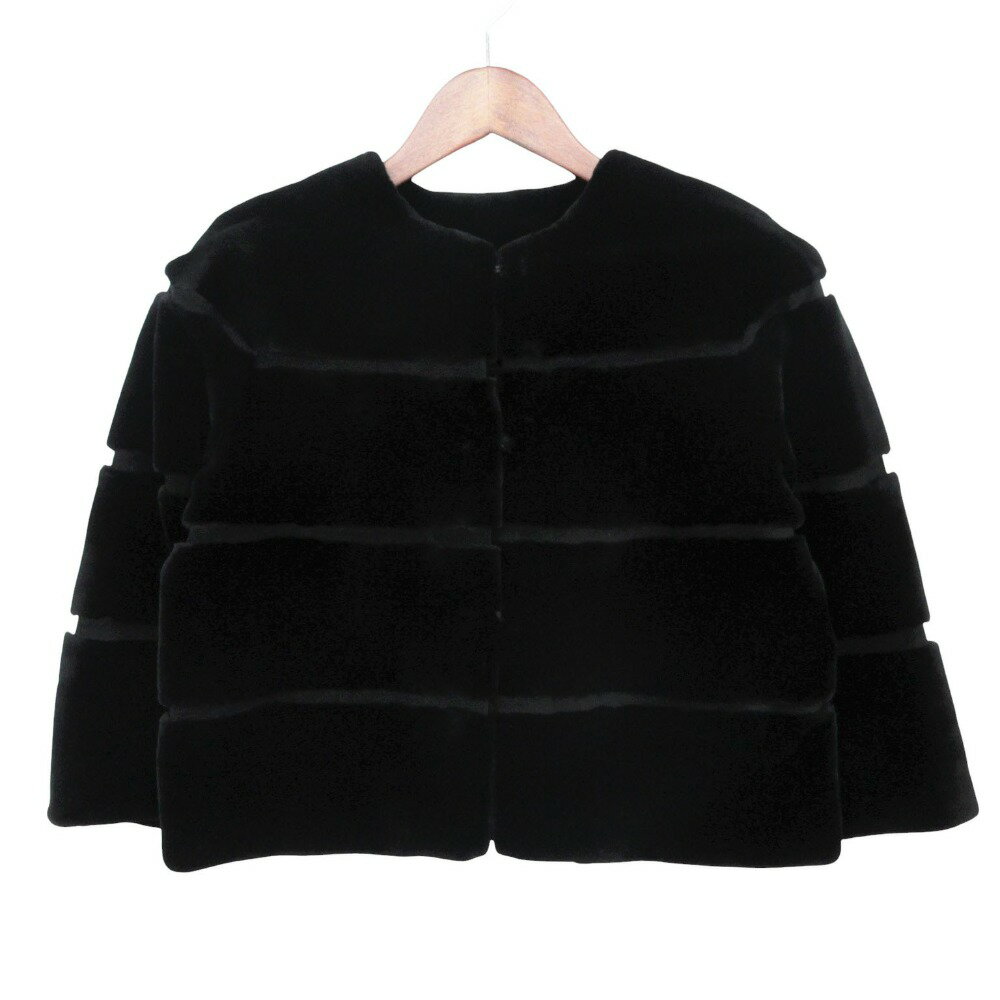 Other - 美品 MAX MARA マックスマーラ STUDIO コート ラパン ラビットファー ノーカラー ショート アウター ブラック S 【中古】