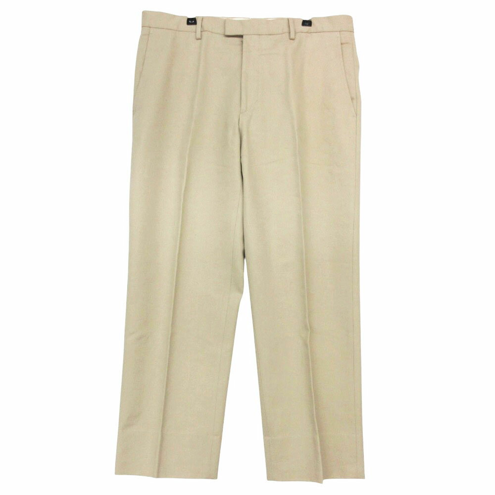 Salvatore Ferragamo サルヴァトーレフェラガモ パンツ コットン ノータック トラウザーパンツ スラックス ボトムス ベージュ 52【L】 メンズ 【中古】