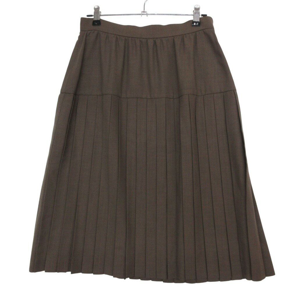 Chloe クロエ ロングスカート ウール プリーツ ひざ下 ボトムス グレージュ 42【L...