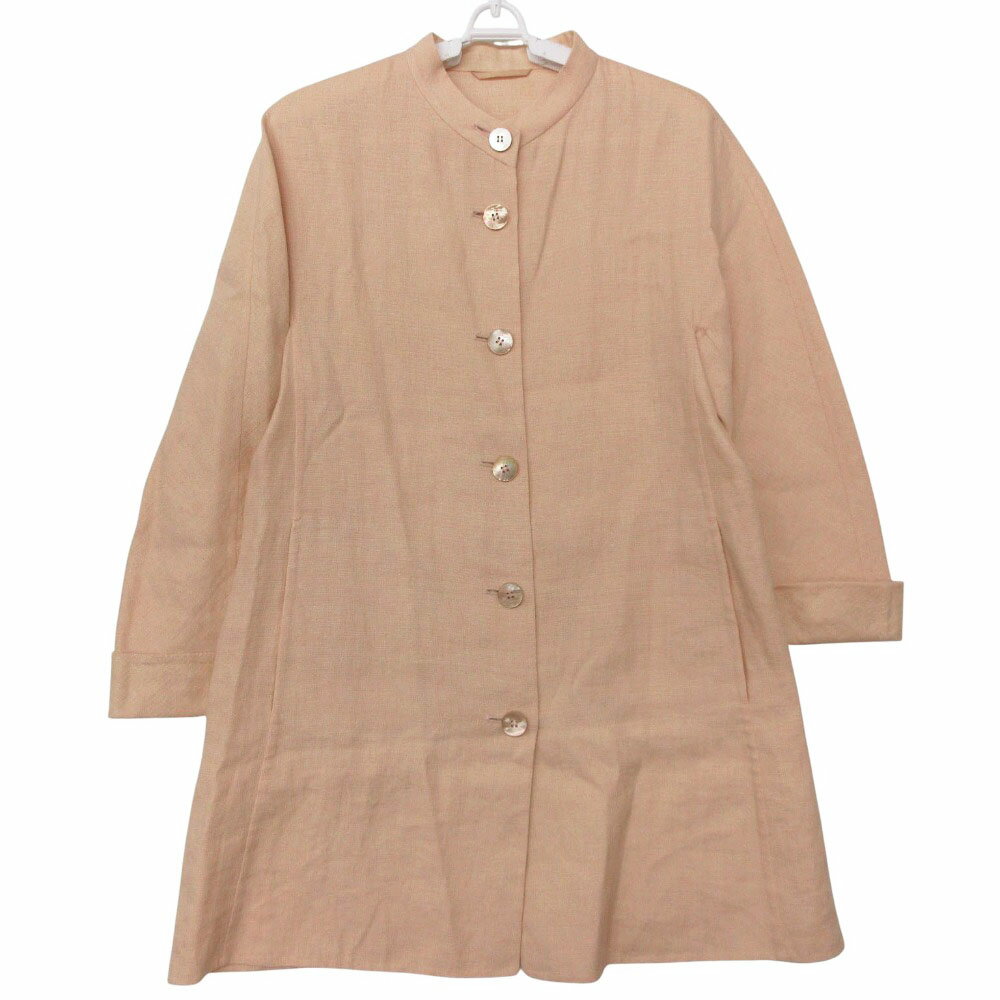 Rakuten - Herno ヘルノ コート リネン スタンドカラーコート アウター 薄ピンク 42 レディース 【中古】