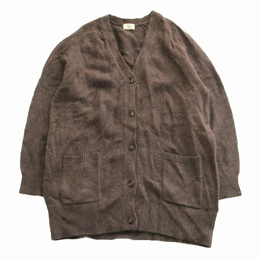 CREDONA クレドナ カーディガン Boyfriend カーデ オーバーサイズ ロング 長袖 トップス ブラウン F レディース 【中古】