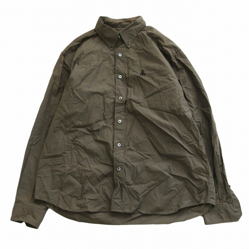 乐天商城 - SOPHNET. ソフネット 長袖シャツ BIG B.D SHIRT ビッグ ボタンダウンシャツ トップス ワンポイントロゴ刺繡 カーキ L メンズ 【中古】