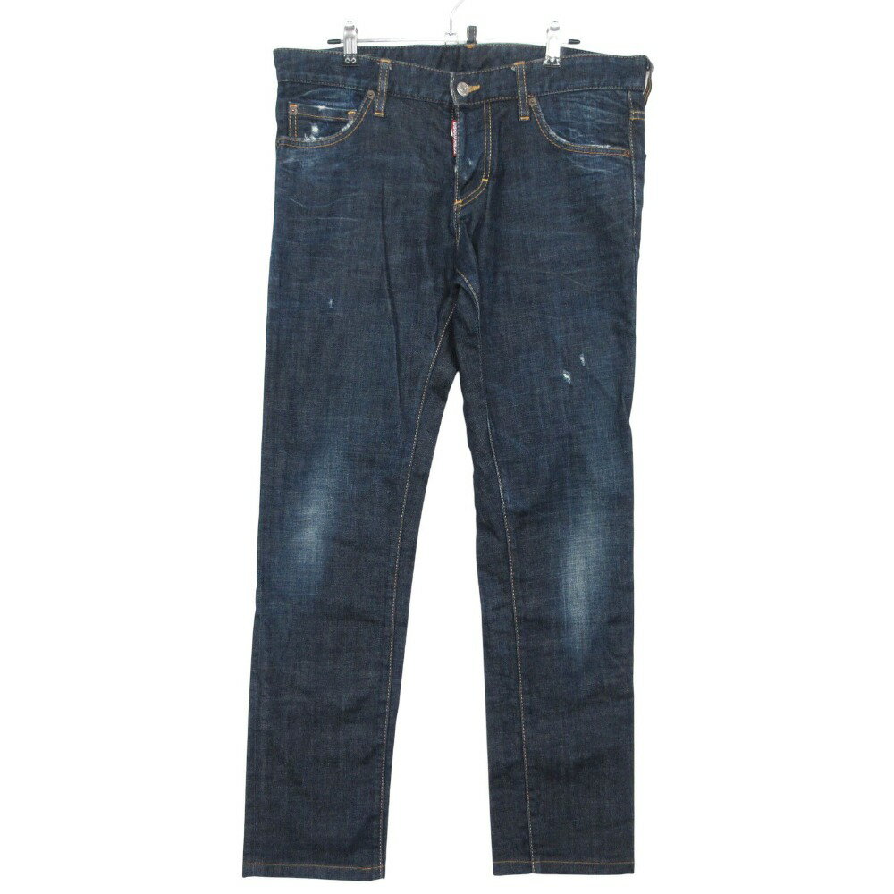 乐天商城 - DSQUARED2 ディースクエアード デニムパンツ DARK EASY WASH SLIM JEAN ダークイージーウォッシュ スリム ジーンズ ボトムス インディゴ 48【M】 メンズ 【中古】