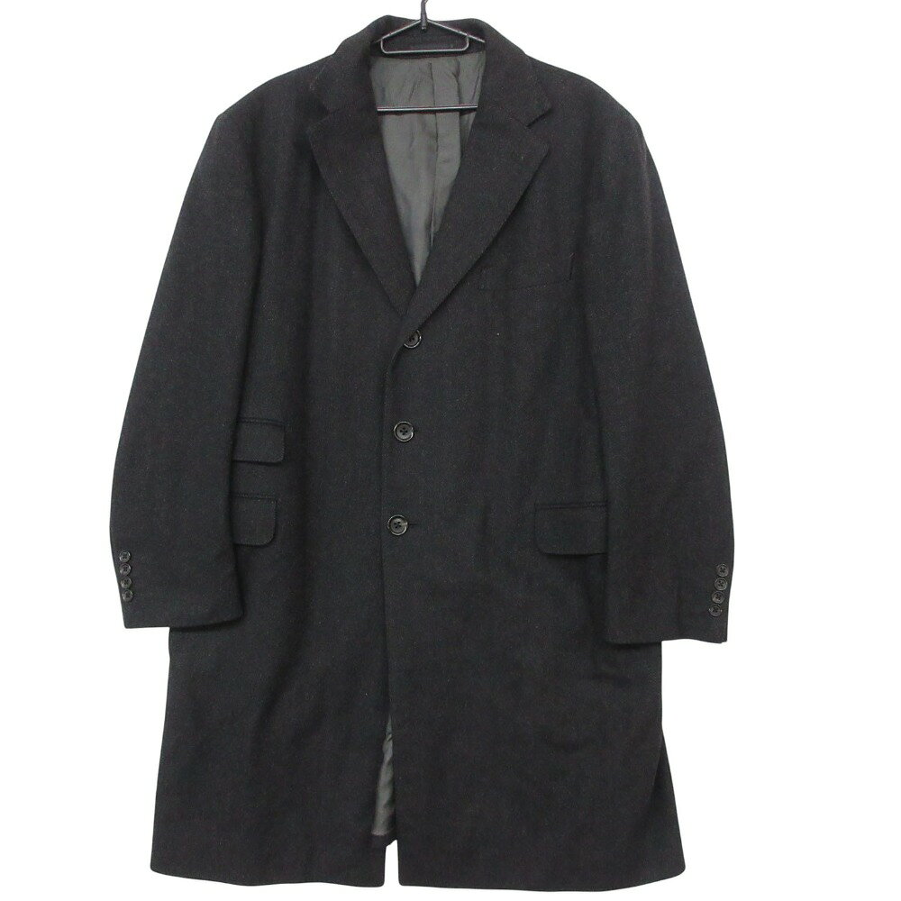 Rakuten - Sebiro ＆ co. セビロアンドコー チェスターコート 総裏地 カシミヤ混 アウター 3ボタン ロング丈 ブラック メンズ 【中古】