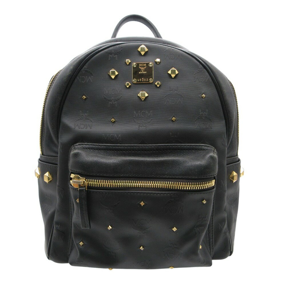 Rakuten - MCM エム・シー・エム リュック・デイパック ヴィセトス 総柄 スタッズ バッグ ブラック レディース 【中古】