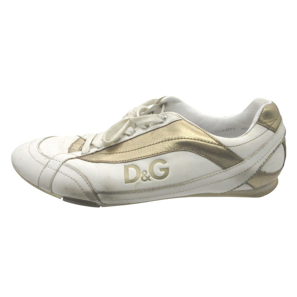 DOLCE&GABBANA ホワイト スニーカー サイズ8 DOLCE & GABBANA Shoes Sneakers White Leather Super Queen Women