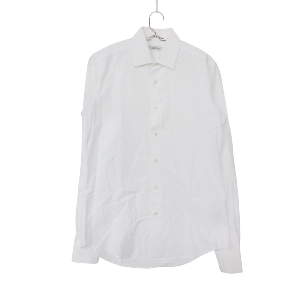 Rakuten - VALENTINO ヴァレンティノ 長袖シャツ ワイドカラー トップス ワイシャツ ホワイト 39【M】 メンズ 【中古】