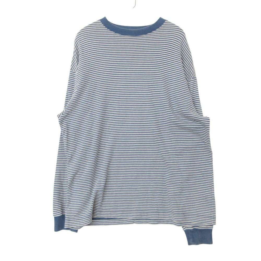 Rakuten - Steven Alan スティーブンアラン 長袖Tシャツ BOLD FIT ボーダー柄 ロングスリーブ カットソー トップス ブルー M メンズ 【中古】