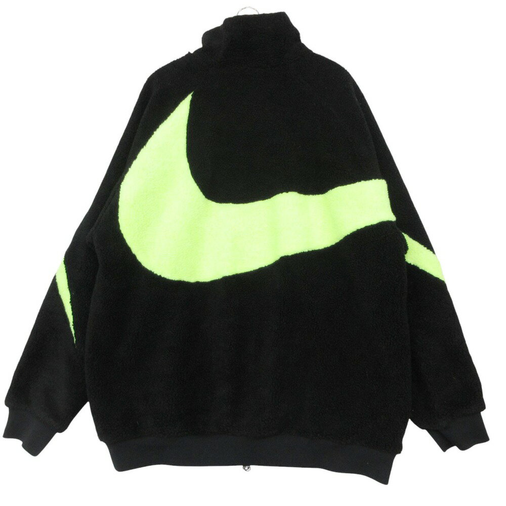 NIKE ナイキ ブルゾン VM SWOOSH FULL ZIP JACKET リバーシブル スウッシュロゴ フリースジャケット ブラック【XXL】 メンズ 【中古】