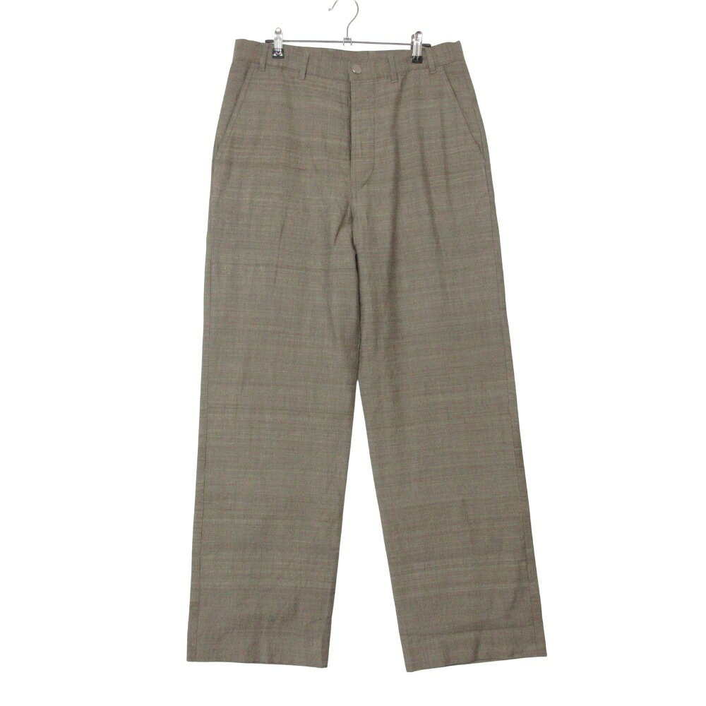 iSSUETHINGS イシュタールシングス パンツ シルク混 ボタンフライ ワイドストレート ボトムス ブラウン one メンズ 【中古】