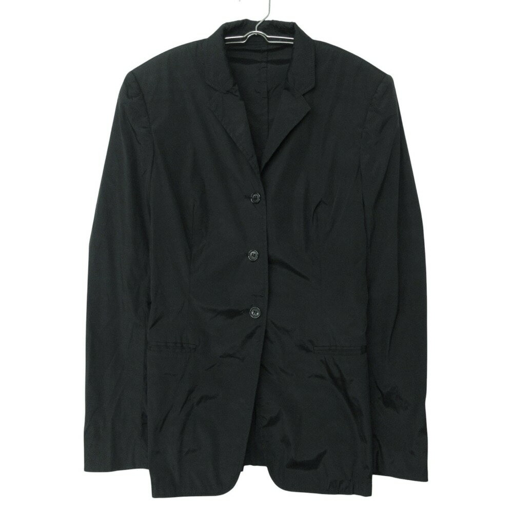 乐天商城 - PRADA プラダ テーラードジャケット スリム 3ボタン ナイロン アウター ブラック 38【S】 レディース 【中古】