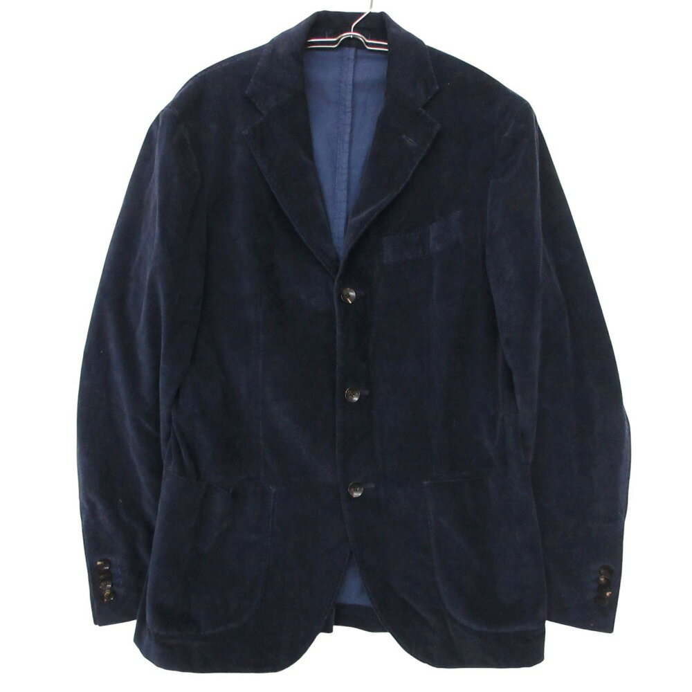 Rakuten - LARDINI ラルディーニ テーラードジャケット コーデュロイ 3B シングル ノッチドラペル アウター ネイビー 46【S】 メンズ 【中古】