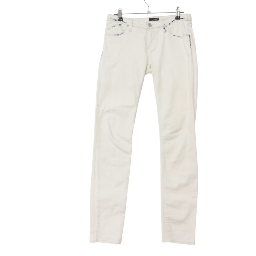 Rakuten - ARMANI JEANS アルマーニ・ジーンズ デニムパンツ ストレッチ スキニー ブリーチ加工 スリム ジーンズ ジーパン ホワイト 25 レディース 【中古】