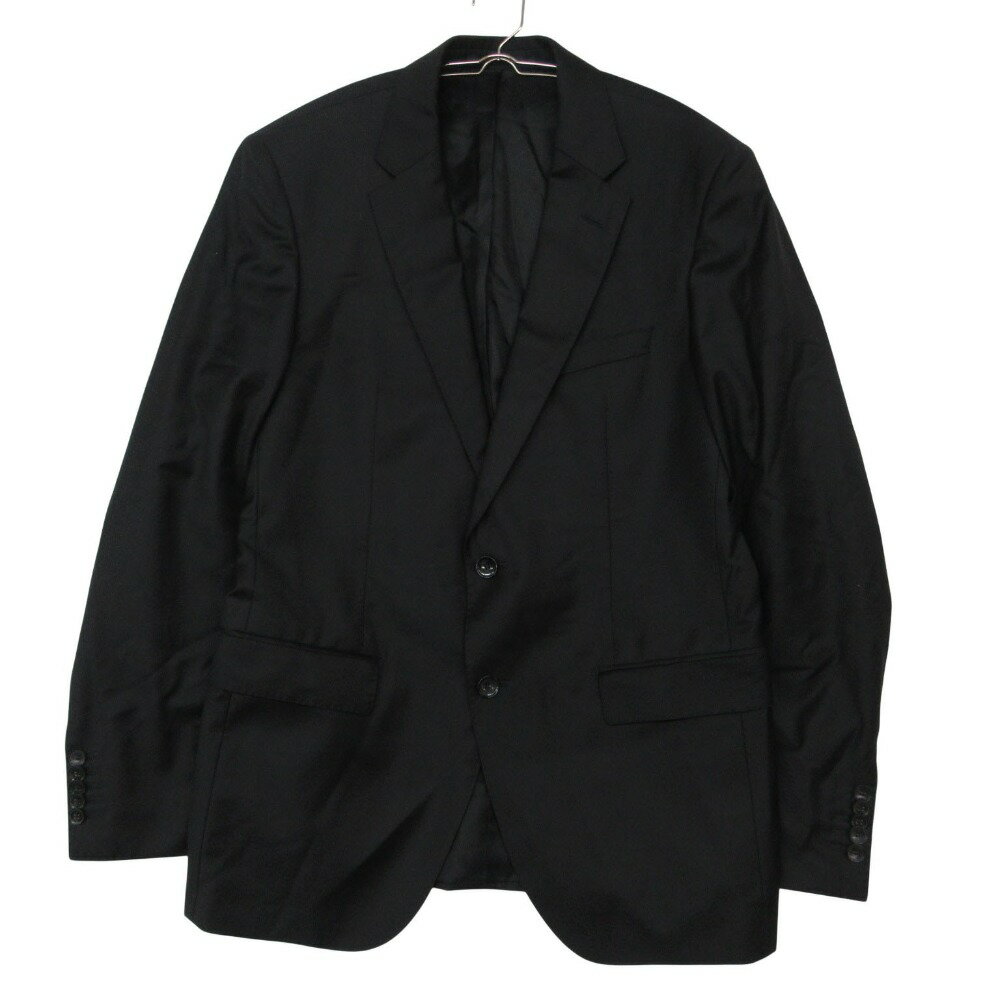 乐天商城 - HUGO BOSS ヒューゴボス LORO PIANA ロロピアーナ テーラードジャケット super150s ウール ブレザー シングル 2B ブラック 50【XL】 メンズ 【中古】