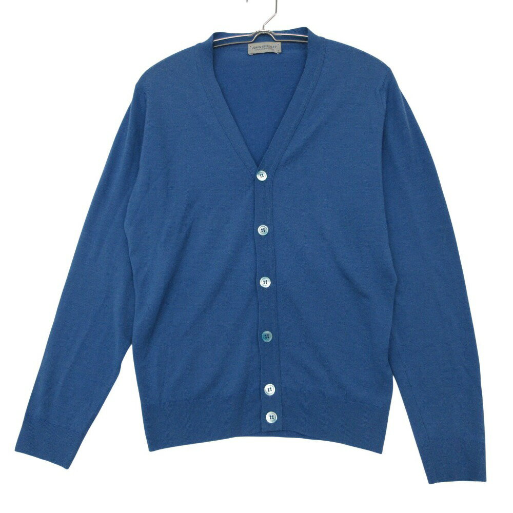 Rakuten - JOHN SMEDLEY ジョンスメドレー ニット ウール Vネック カーディガン 長袖 セーター ブルー S メンズ 【中古】