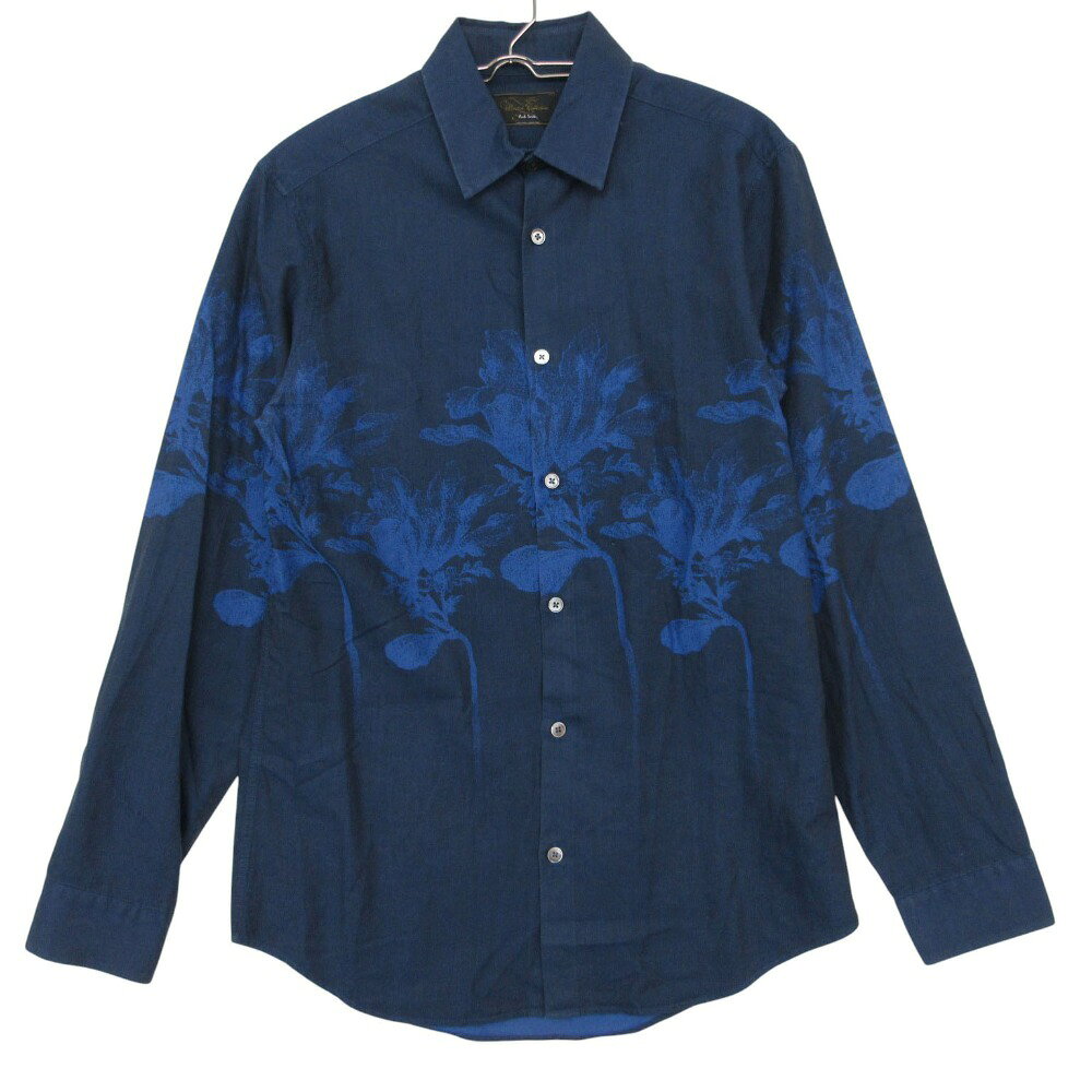 Rakuten - Paul Smith ポール・スミス the British Collection 長袖シャツ 花柄 プリント フラワー カットソー トップス ネイビー S【S】 メンズ 【中古】