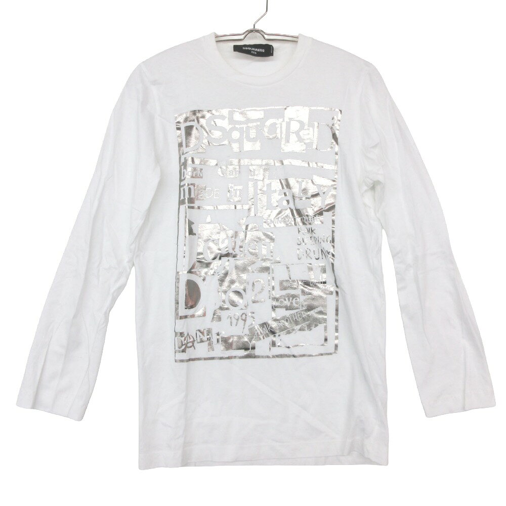 Rakuten - 19SS DSQUARED2 ディースクエアード 長袖Tシャツ プリント ロングスリーブ トップス ホワイト XXS レディース 【中古】