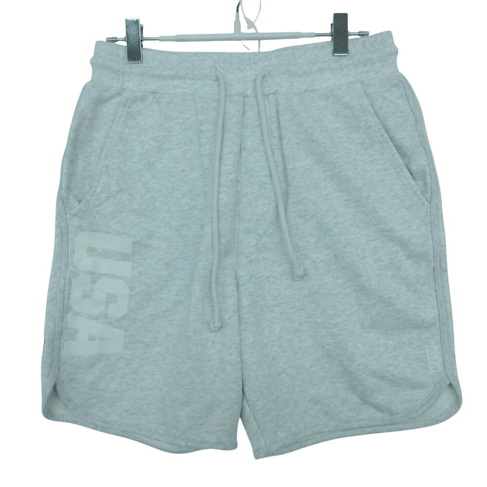 樂天商城 - KITH キス パンツ USAロゴプリント ドローコード 杢グレー スウェット ボトムス グレー XS【XS】 メンズ 【中古】