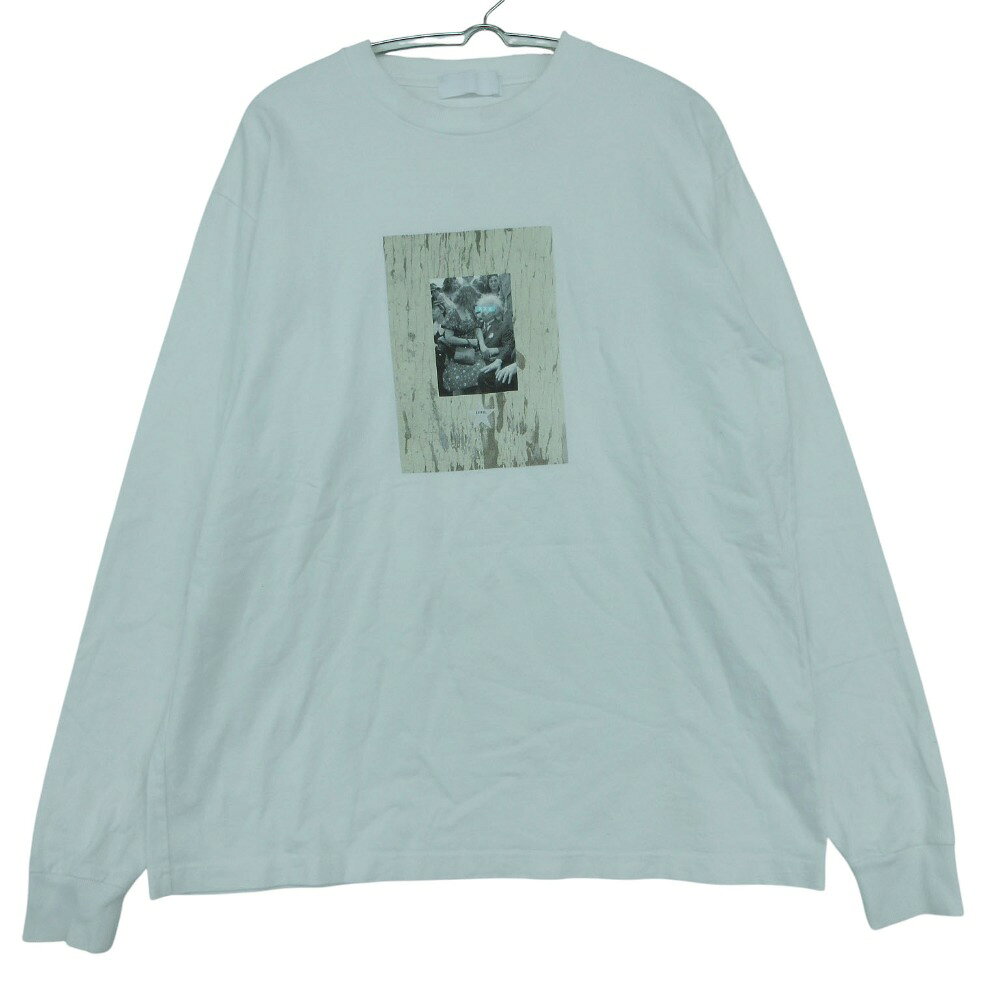 乐天商城 - GODSELECTION ゴッドセレクション 長袖Tシャツ フォトプリント クルーネック 長袖 ロンT コットン トップス ホワイト M【M】 メンズ 【中古】