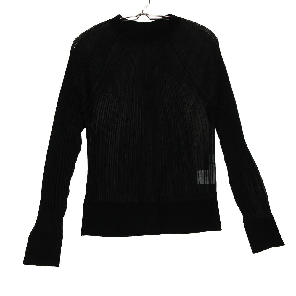乐天商城 - HYKE ハイク ブラウス SHEER WIDE RIBBED SWEATER シアー ワイドリブ プルオーバートップス長袖 ブラック 1【S】 レディース 【中古】